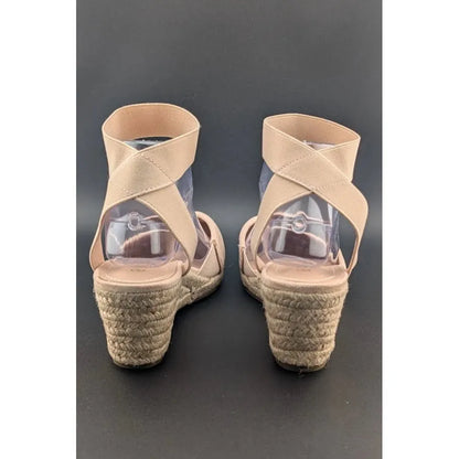 Dream Pairs Size 8 Women Espadrille Wedge Sandals Elastic Ankle Strap Closed Toe SoleComfort.shoes