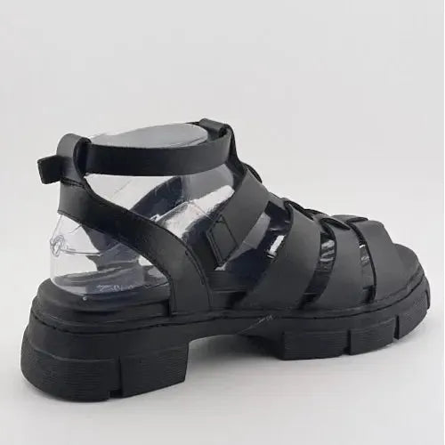 Women's Size 8 Aqua College Waterproof Fisherman Sandal Black PU Leather Aqua College