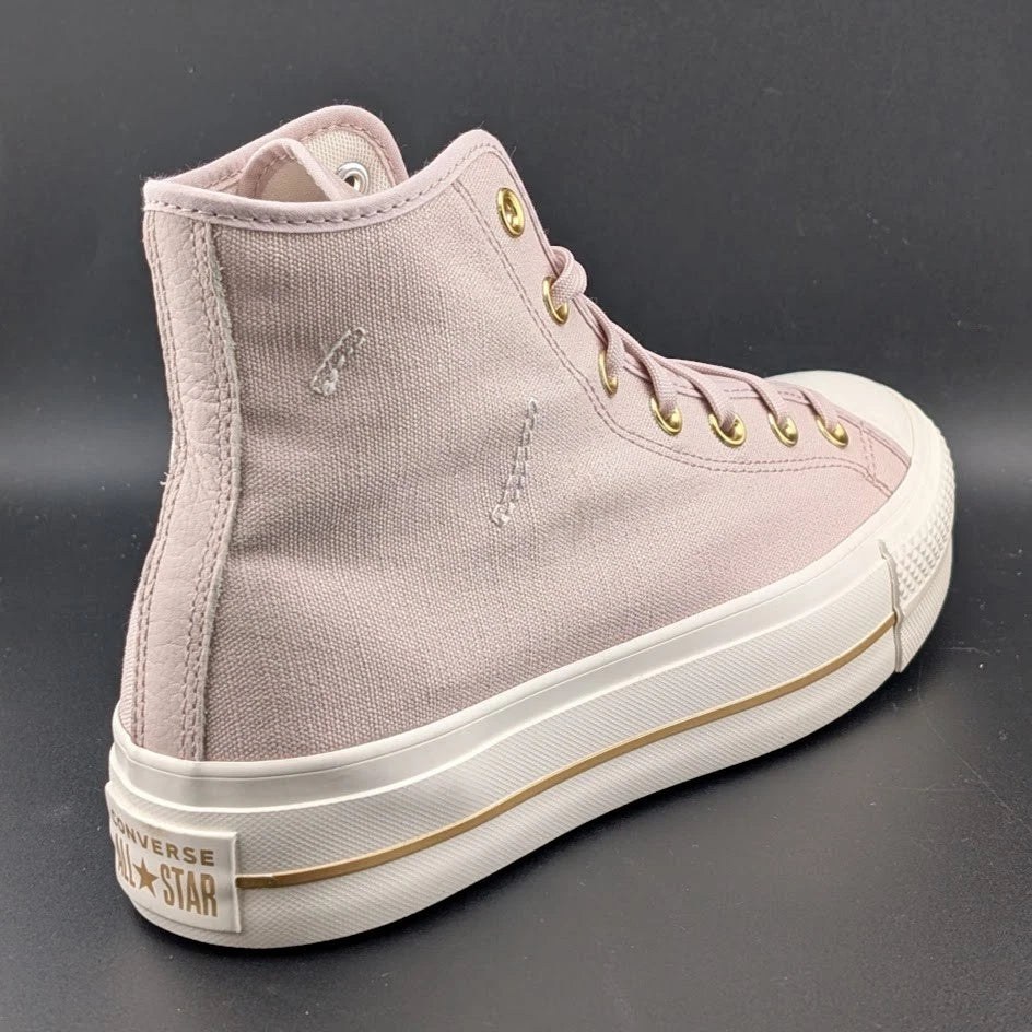 Converse CTAS Chuck Taylor All Star Lift Hi Flush Stone Wos Size 10 Platform SoleComfort.shoes