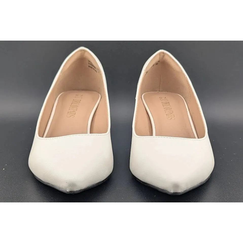 DREAM PAIRS Sz 7.5 Women Low Chunky Block Heel Pointed Toe Comfort Slip On Pumps SoleComfort.shoes