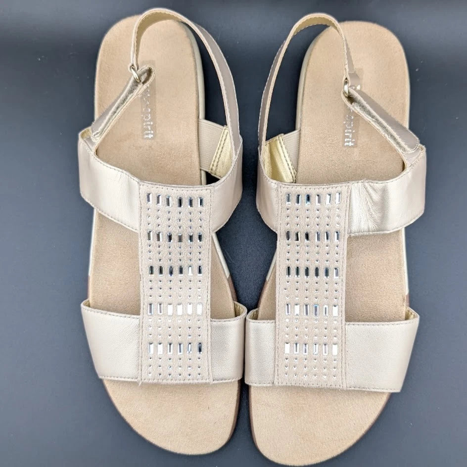 Easy Spirit Womens Hazel Wedge Sandal, Biege 150, 10 Narrow US SoleComfort.shoes