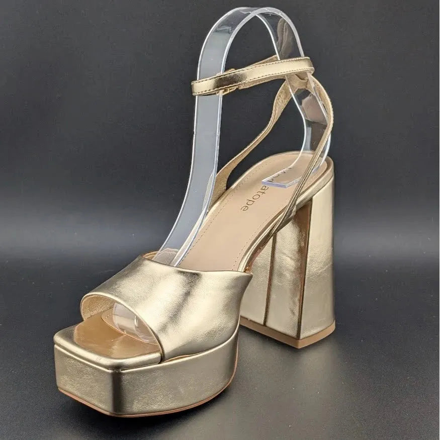 NEW Women's Modatope Platform Heels Sandals Size 6.5 Chunky Heels Open SquareToe SoleComfort.shoes