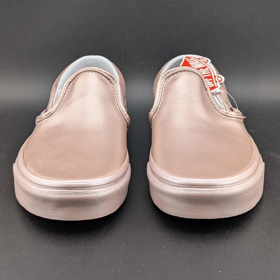 Women's Sz 6 Vans Classic Slip-on Metallic Sidewall Rose Gold VN0A38F7QTU VANS
