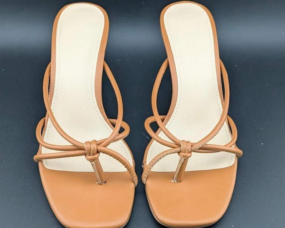 Women's Open Toe Stiletto Mules, Strappy Slingback Flip Flops Sandals SoleComfort.shoes