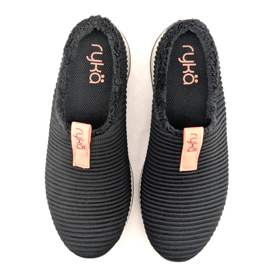 Ryka Echo Knit Mule 2 Women Shoes -Size 5M- Indoor/Outdoor Black A457368 SoleComfort.shoes