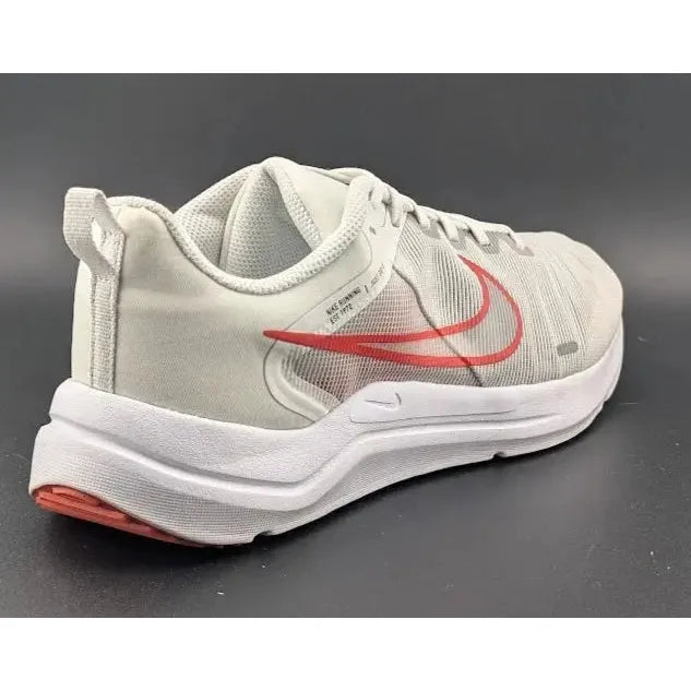 NIKE Mens Size 8 Downshifter 12 | White/Red Athletic Running Shoes - SoleComfort.shoes