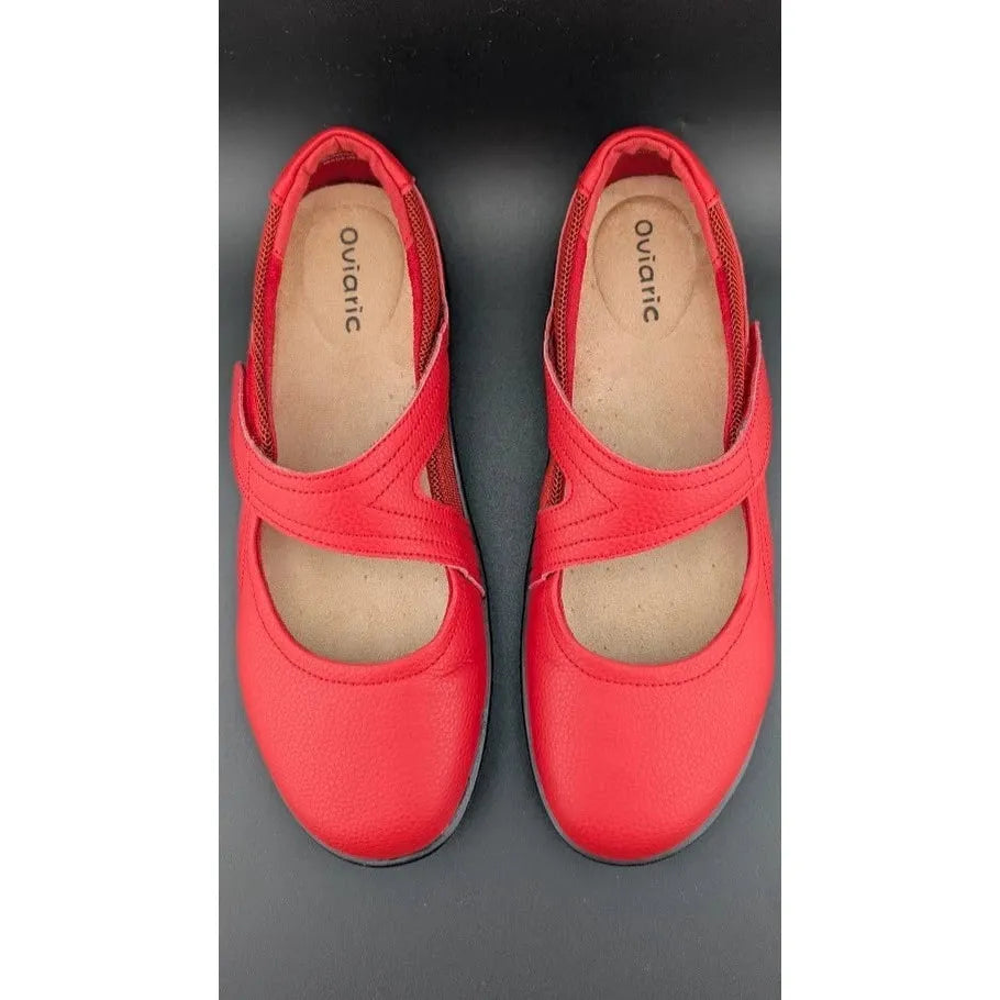 Oviaric Flats Mary Jane Dress Shoes Loafers Women’s 8 M Red Hook & Loop Closure SoleComfort.shoes