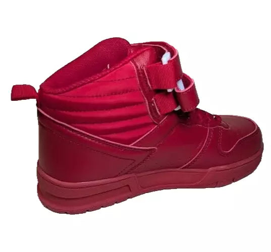 LUCKY STEP Women's Red High Top Fashion Sneakers Basketball Court Strap Size 6