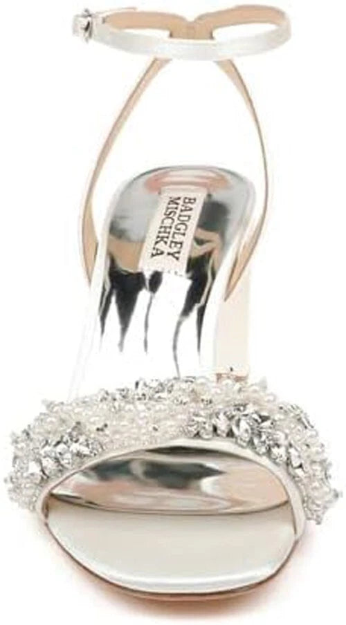 Badgley Mischka Clara Women's Embellished Strap Evening Shoe Size US 11 EU 42