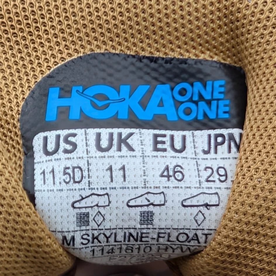 HOKA Skyline Float X Brown Pollen Hiking Shoes 114160-FLX Mens Size 11.5 Hoka