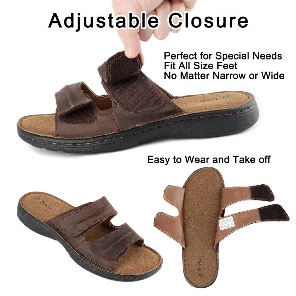TIESTRA Men's Size 13 / 46 Slides Sandals Casual Comfortable Slip On Slippers SoleComfort.shoes