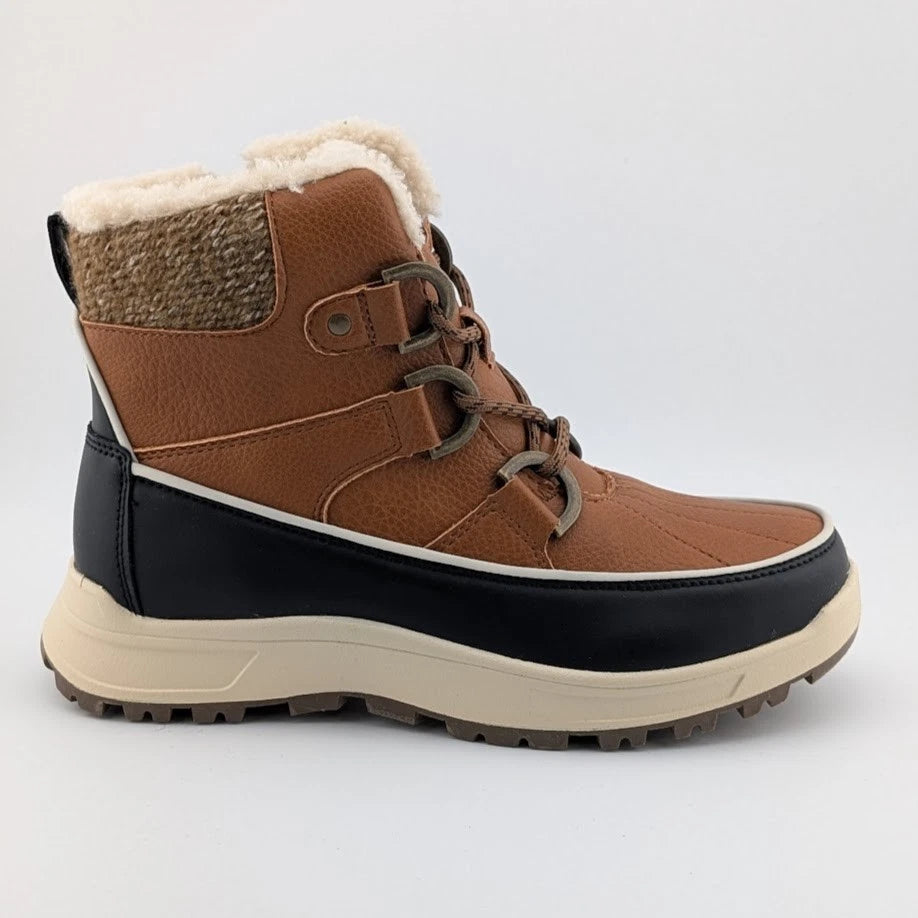 totes Women's Sade Sneaker Boots Waterproof All Weather Winter Boot Chestnut Blk SoleComfort.shoes