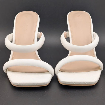 Women's Size 5.5 Two Strap Open Toe Low Block Chunky Heels Sandals Dress Pumps SoleComfort.shoes