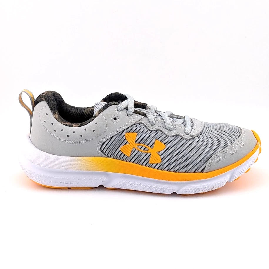 Under Armour Unisex's Grade School Assert 10 Running Shoe Size 5Y Grey/Orange SoleComfort.shoes