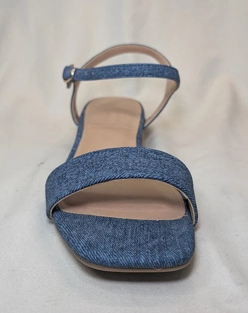 LC Lauren Conrad Obsidian Denim Blue Women's Slide Sandals - Size 8.5 NWB