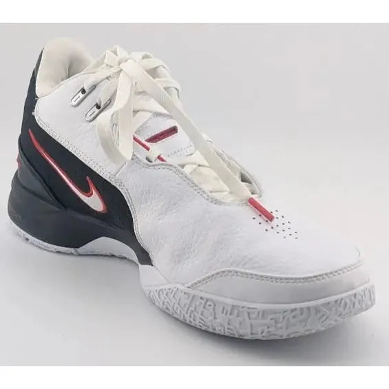 Imperfect: Nike LeBron NXXT Gen AMPD First Game Mens Size 8 White Black Red FJ1566 100 - SoleComfort.shoes