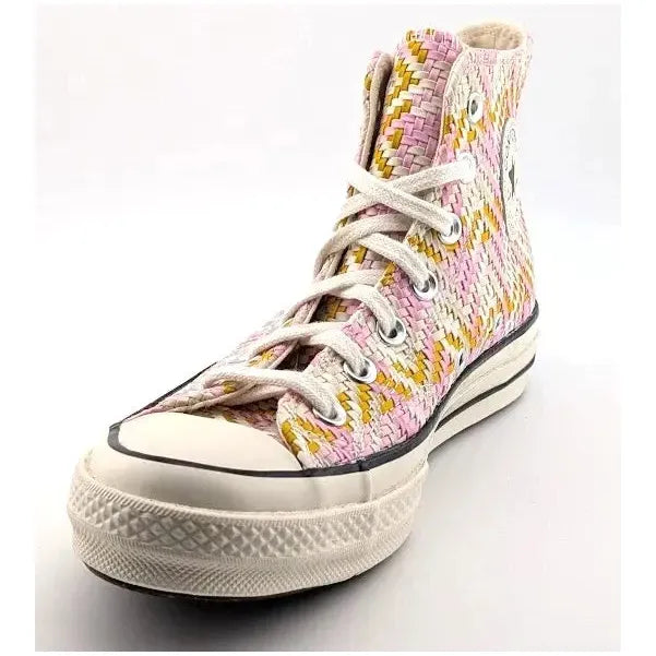 Converse Chuck Taylor All-Star Lift Platform | Women's Size 8, Men's 6 | Pink White Yellow Weave Converse