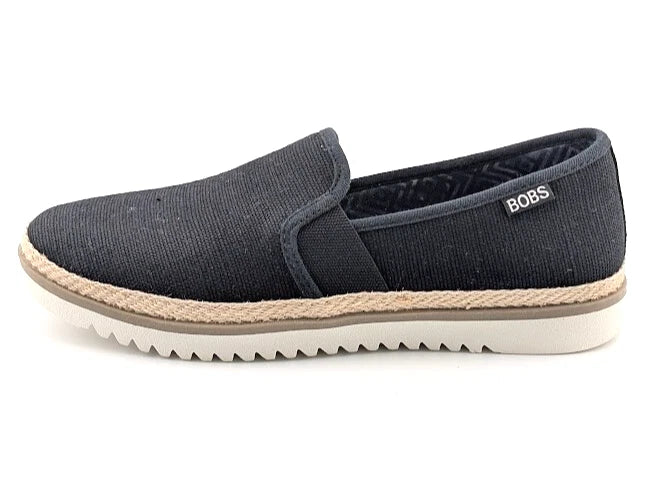 SKECHERS WOMEN'S Size 7 FLEXPADRILLE LO BALLET FLAT BLACK Espadrille 114020