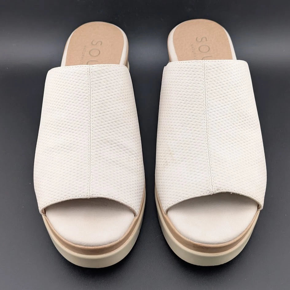 Naturalizer Size 9M Women's SOUL Goodtimes Wedge Slide Color: Porcelain SoleComfort.shoes