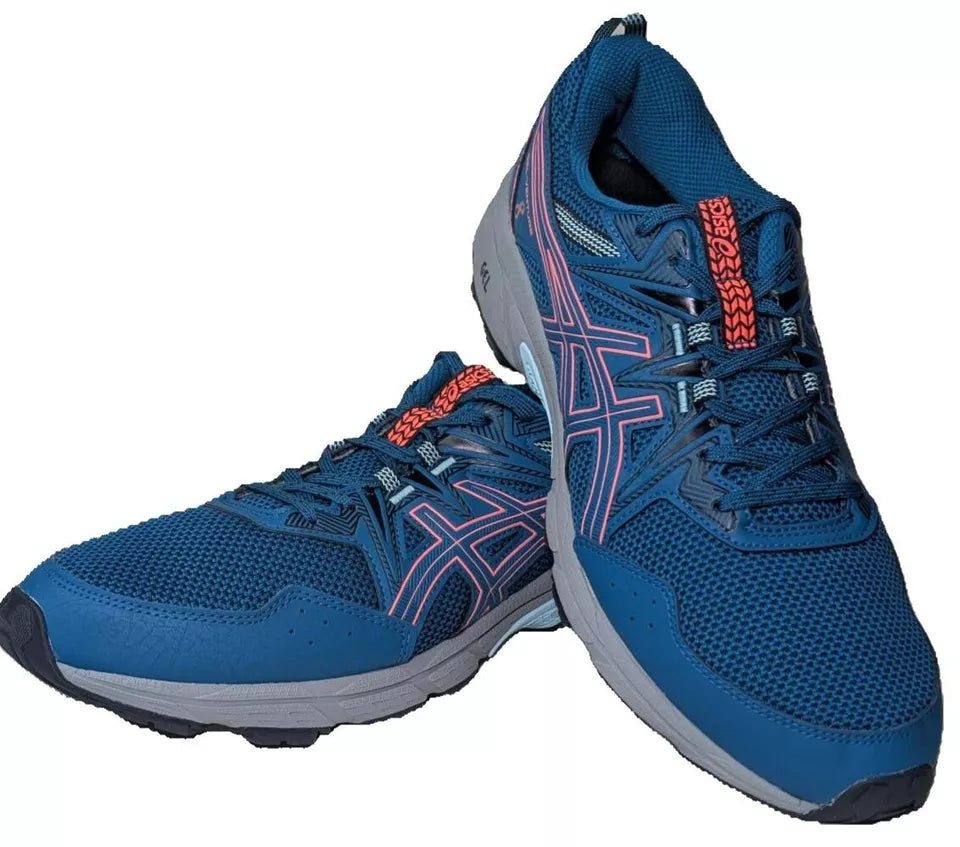 Pre-Owned ASICS Gel-Venture 8 Running Shoes Women's Sz 12 / Mens 10.5  Deep Sea Teal/Coral