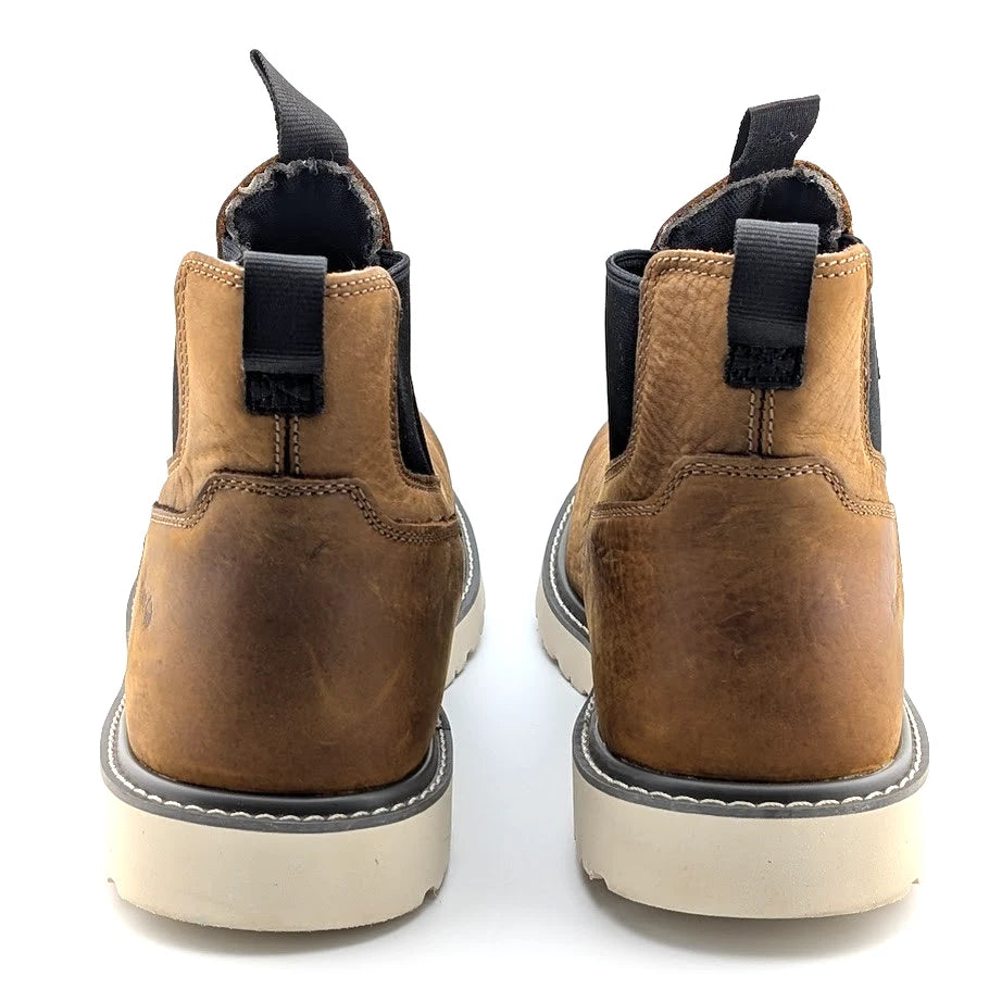 Mens 13XW Wolverine Trade Wedge Rome Steel-Toe Waterproof Work Boot Brown SoleComfort.shoes