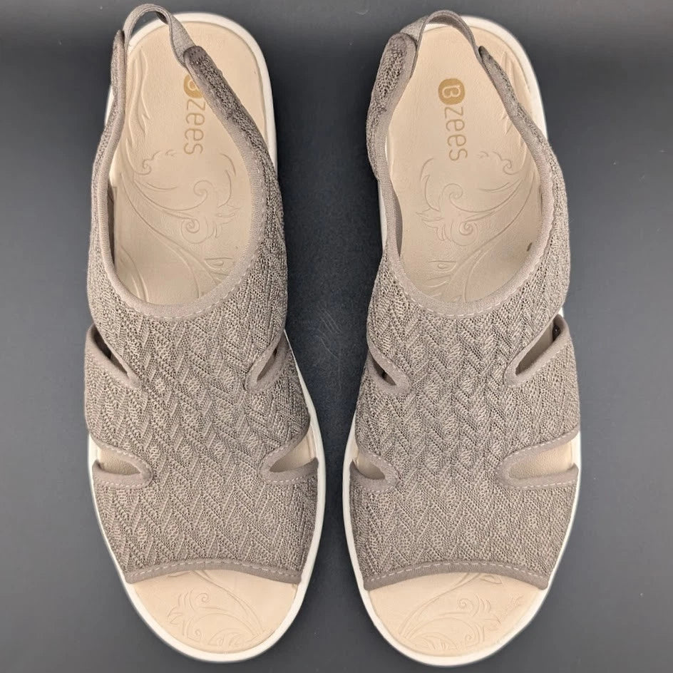 Bzees Size 11M Daytona Morel -Machine Washable Wedge Sandals Shoes Slides NIB SoleComfort.shoes