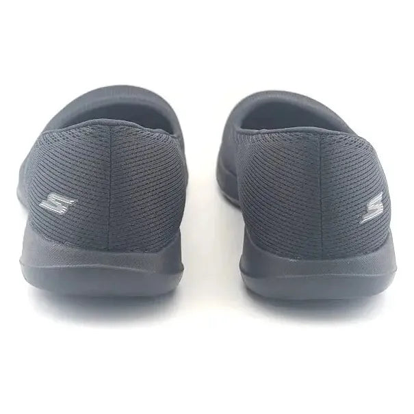 Women's Skechers Size 10 Go Walk Lite-Gem Black Woven Knit Ballet Flats Shoes - SoleComfort.shoes