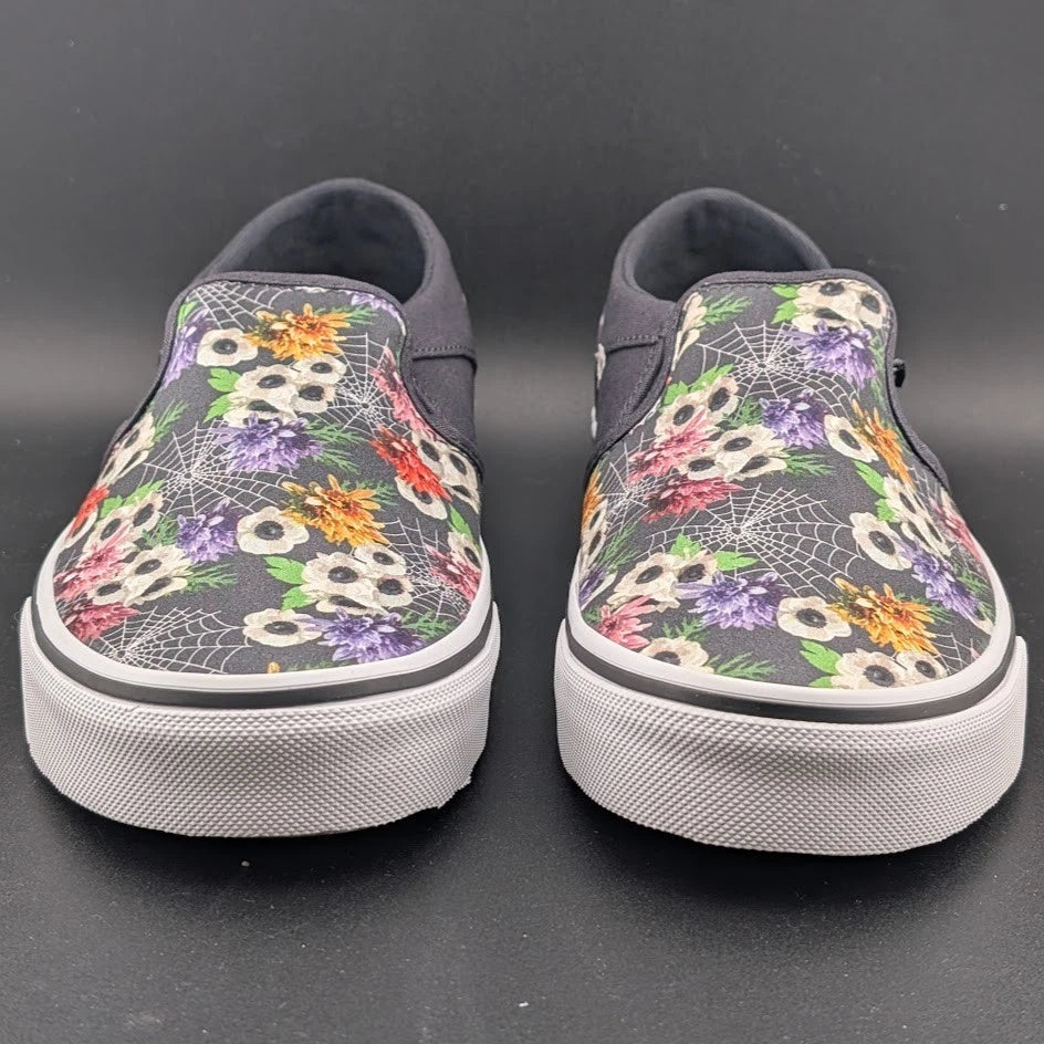 Vans Women's Size 9 Asher Floral Web Nine Iron Slip-On Shoes - Textile SoleComfort.shoes