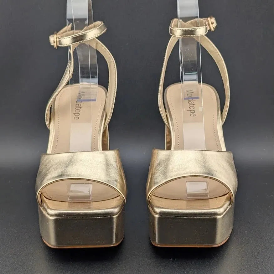 NEW Women's Modatope Platform Heels Sandals Size 6.5 Chunky Heels Open SquareToe SoleComfort.shoes