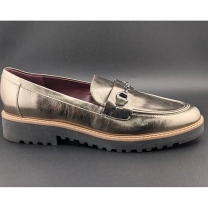 Franco Sarto Colette Loafers Women's 10M Pewter Metallic A22 SoleComfort.shoes