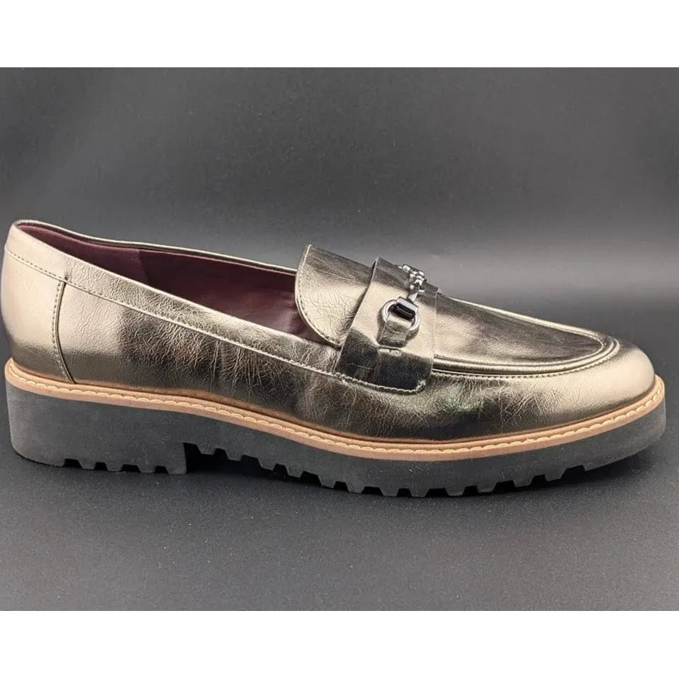 Franco Sarto Colette Loafers Women's 10M Pewter Metallic A22 SoleComfort.shoes