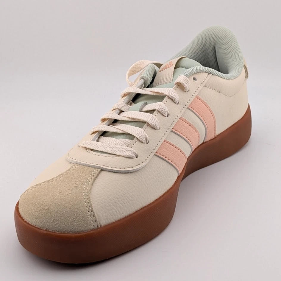 adidas VL Court 3.0 Women's Size 9 Sneaker Wonder White, Coral, and Mint SoleComfort.shoes