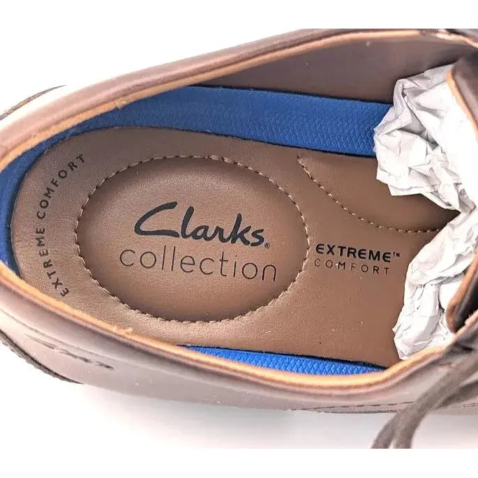 Clarks Mens Dress Shoes - Size 12M Mahogany Leather Whiddon Cap Oxford - SoleComfort.shoes