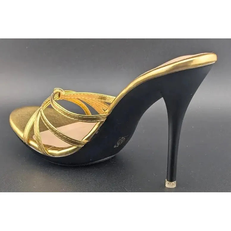 CAMSSOO Women's Size 6M Platform Heeled Mules Stiletto Sandals Open Toe Slip On - SoleComfort.shoes