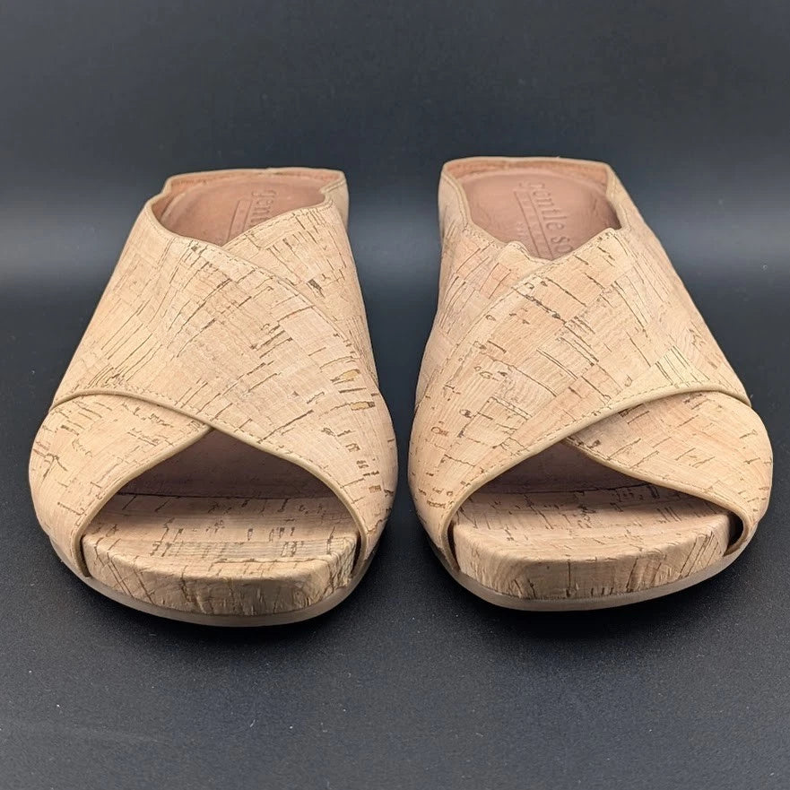 Gentle Souls by Kenneth Cole Gianna X-Band Slide Sandals Cork Women's Size 10 SoleComfort.shoes