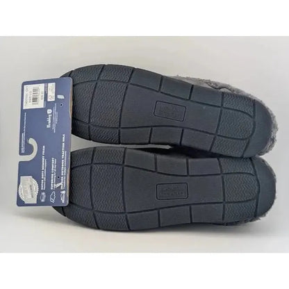 Wembley Mens Grey Indoor/Outdoor Microsuede Moccasin Slipper with Fleece Lining Wembley