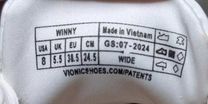 Vionic Leather Winny Walker Sneaker Size 8W 1028W White Gold New NoBox AMPA Approved