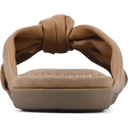 Cliffs By White Mountain Women's Favorite Knotted Slide Sandal 11M, Smooth Tan Cliffs by White Mountain