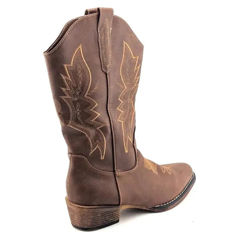 Brand New Women's 6.5 Western Cowgirl Boots Wide Calf Embroidered Country Boot IUV