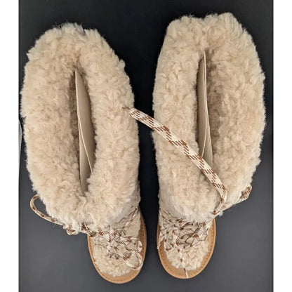 NEW Madden Girl Hop-In Tan Fab Women's Boots Tan Shearling Sizes 5 -6.5 Only SoleComfort.shoes