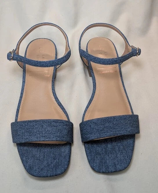LC Lauren Conrad Obsidian Denim Blue Women's Slide Sandals - Size 8.5 NWB