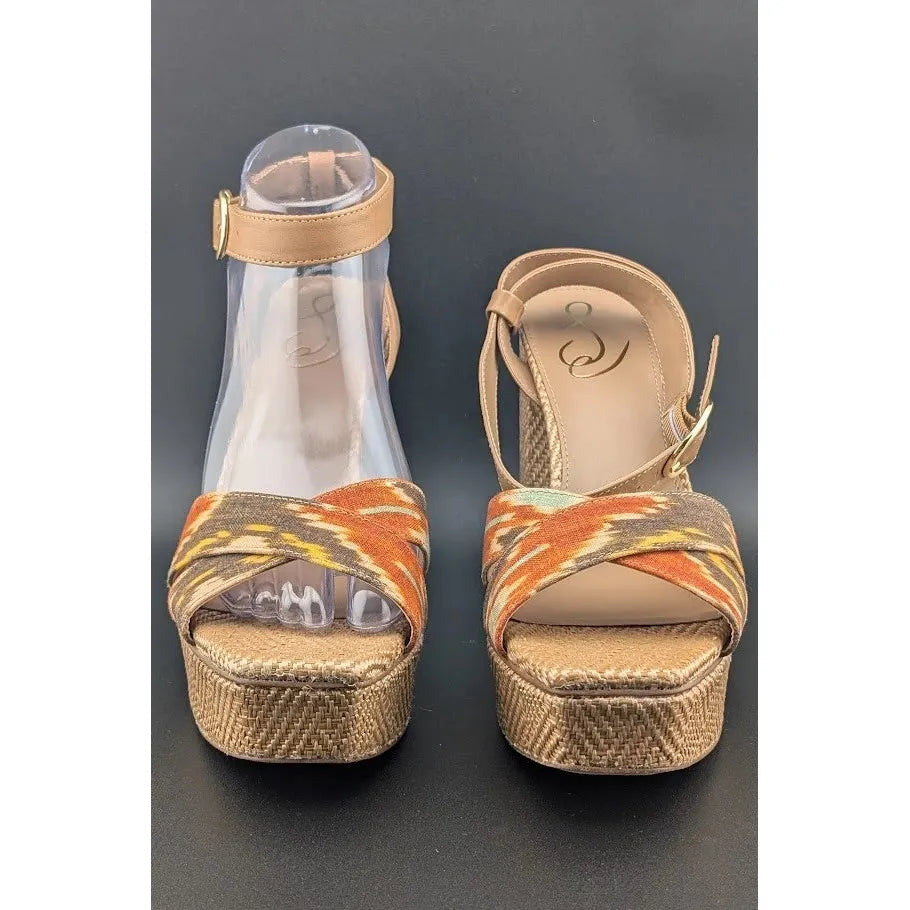 New in Box Women's 8.5 Sam Edelman Nolita Platform Aztec Sandals SoleComfort.shoes