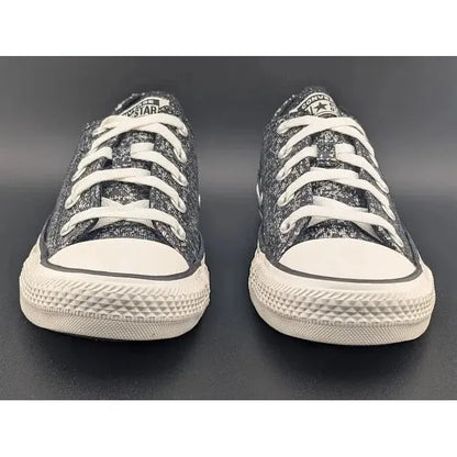 Converse CTAS OX Black Egret Glitter Sneakers Womens Size 6 Shoes A11138C - SoleComfort.shoes
