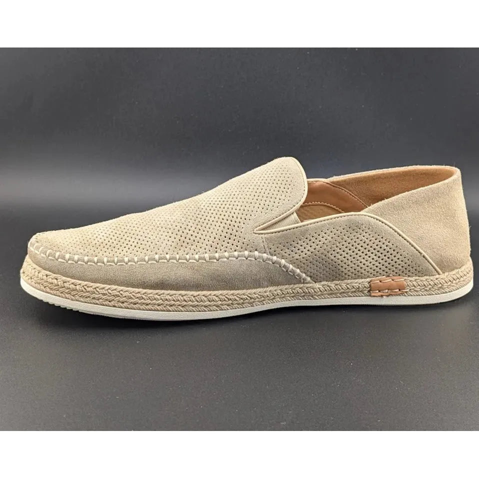 Steve Madden Men's Size 9.5 Caydenn Espadrille Off- White Leather Slip-On SoleComfort.shoes