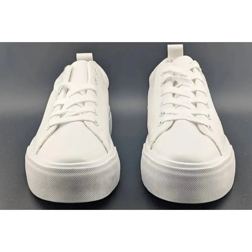 Womens Size 10 White Platform Sneakers PU Leather Platform Shoes Walking Shoes - SoleComfort.shoes