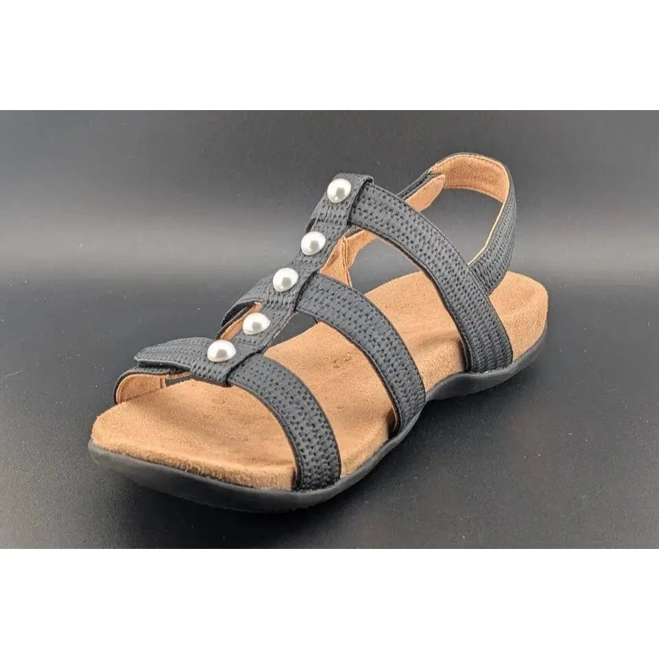 Vionic sandals Vionic Women's Size 10W Amber Pearl Black Woven Faux Leather Slide Sandals Vionic