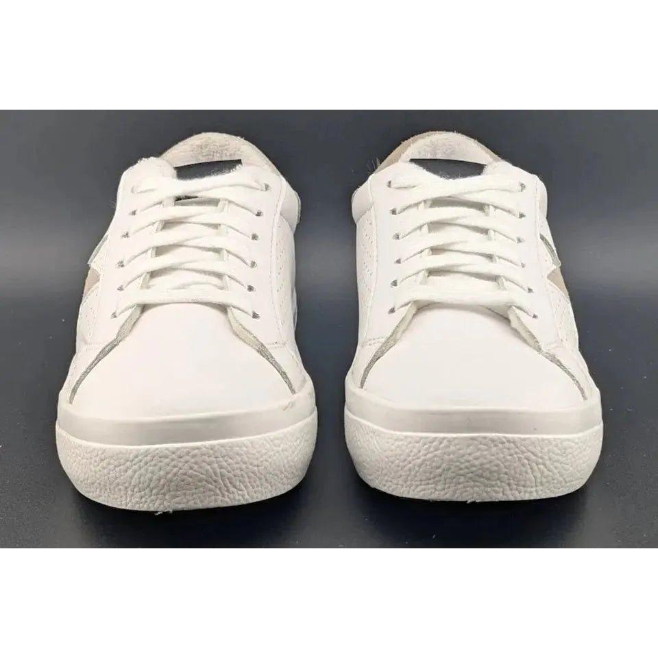 Steve Madden Women Size 6.5 Starling Sneaker White Multi Tan Sneaker Star Leather - SoleComfort.shoes