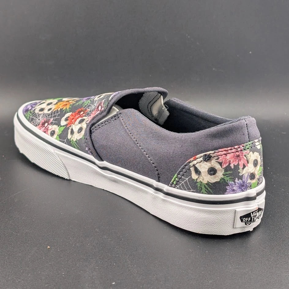 Vans Women's Size 9 Asher Floral Web Nine Iron Slip-On Shoes - Textile SoleComfort.shoes