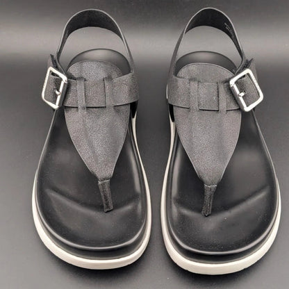 Urban Sport by J/Slides Freya Wos Size 6.5 Sporty Sandals Footbed Black Metallic SoleComfort.shoes