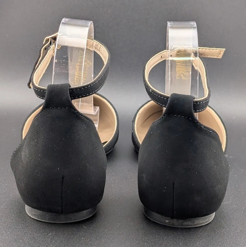 Women Size 8 D'Orsay Dress Flat Ankle Strap Wedge Pump Toe Ankle Strap SoleComfort.shoes